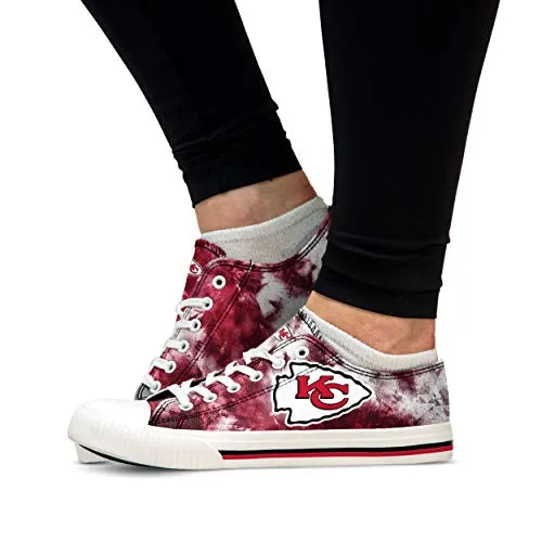 FOCO Kansas City Chiefs NFL Womens Low Top Tie Dye Canvas Shoes - 9