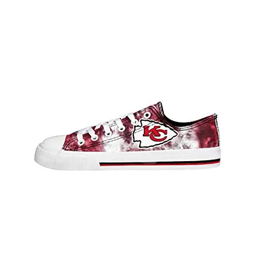 FOCO Kansas City Chiefs NFL Womens Low Top Tie Dye Canvas Shoes - 9