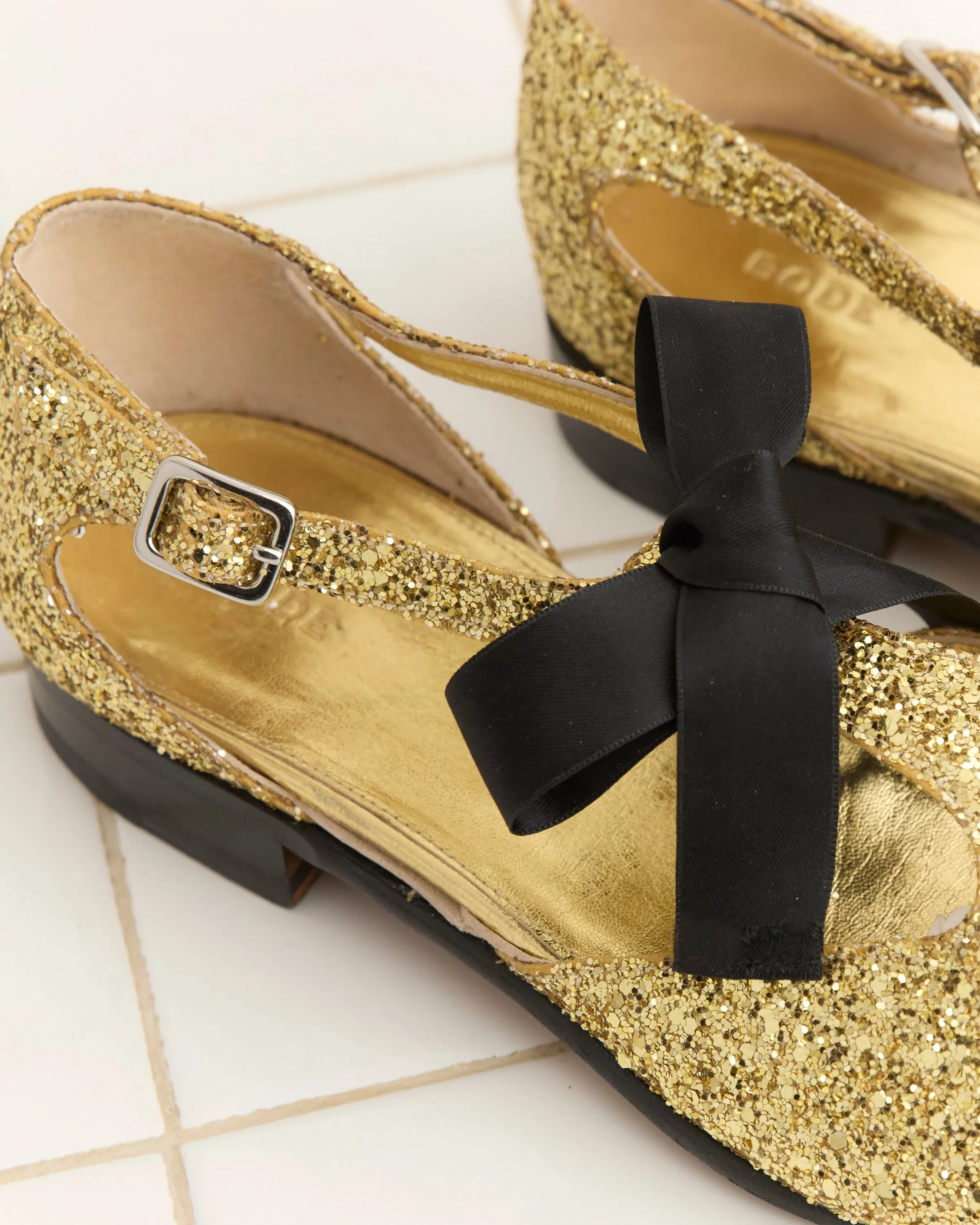 Glitter Theatre Shoes - Gold