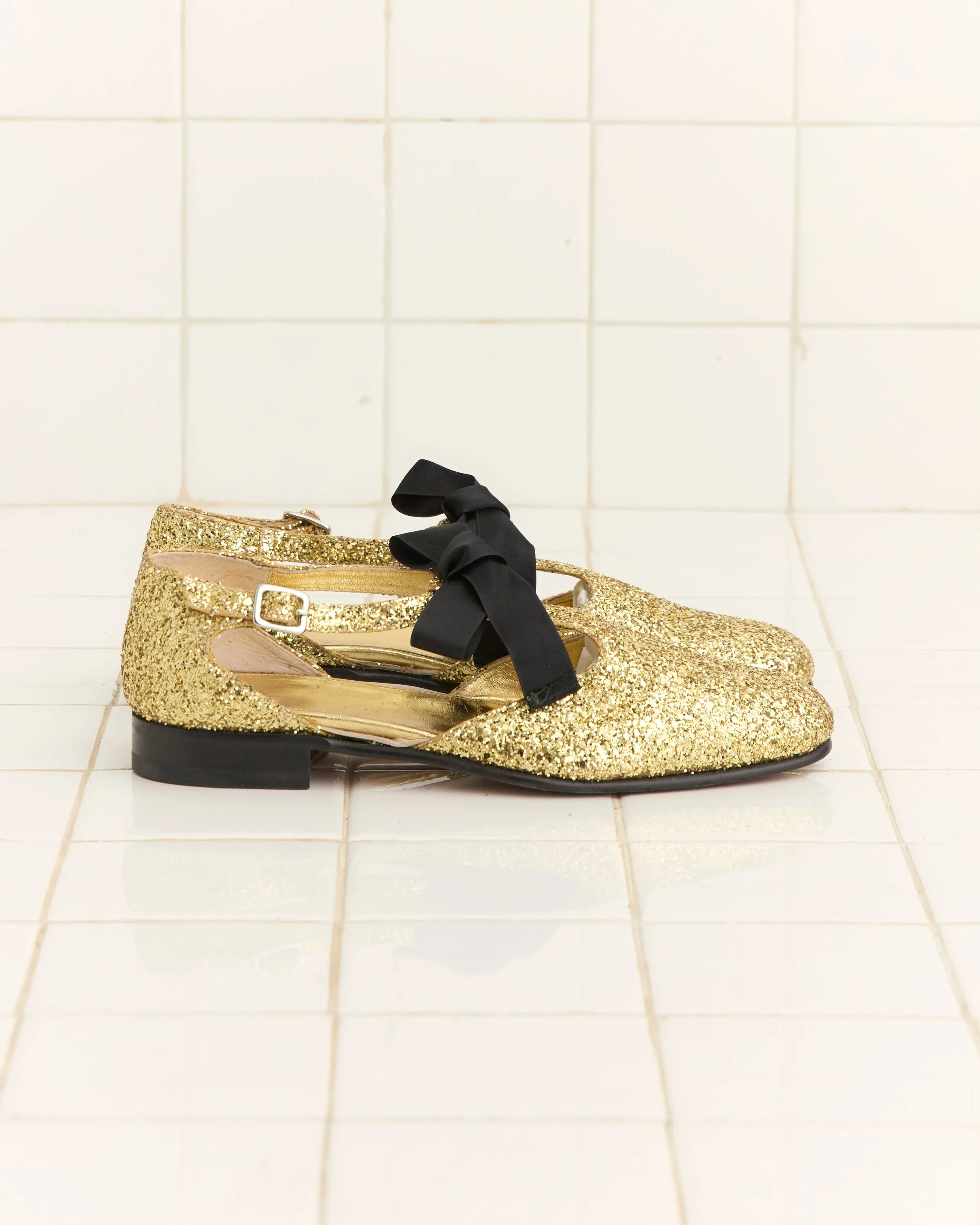 Glitter Theatre Shoes - Gold