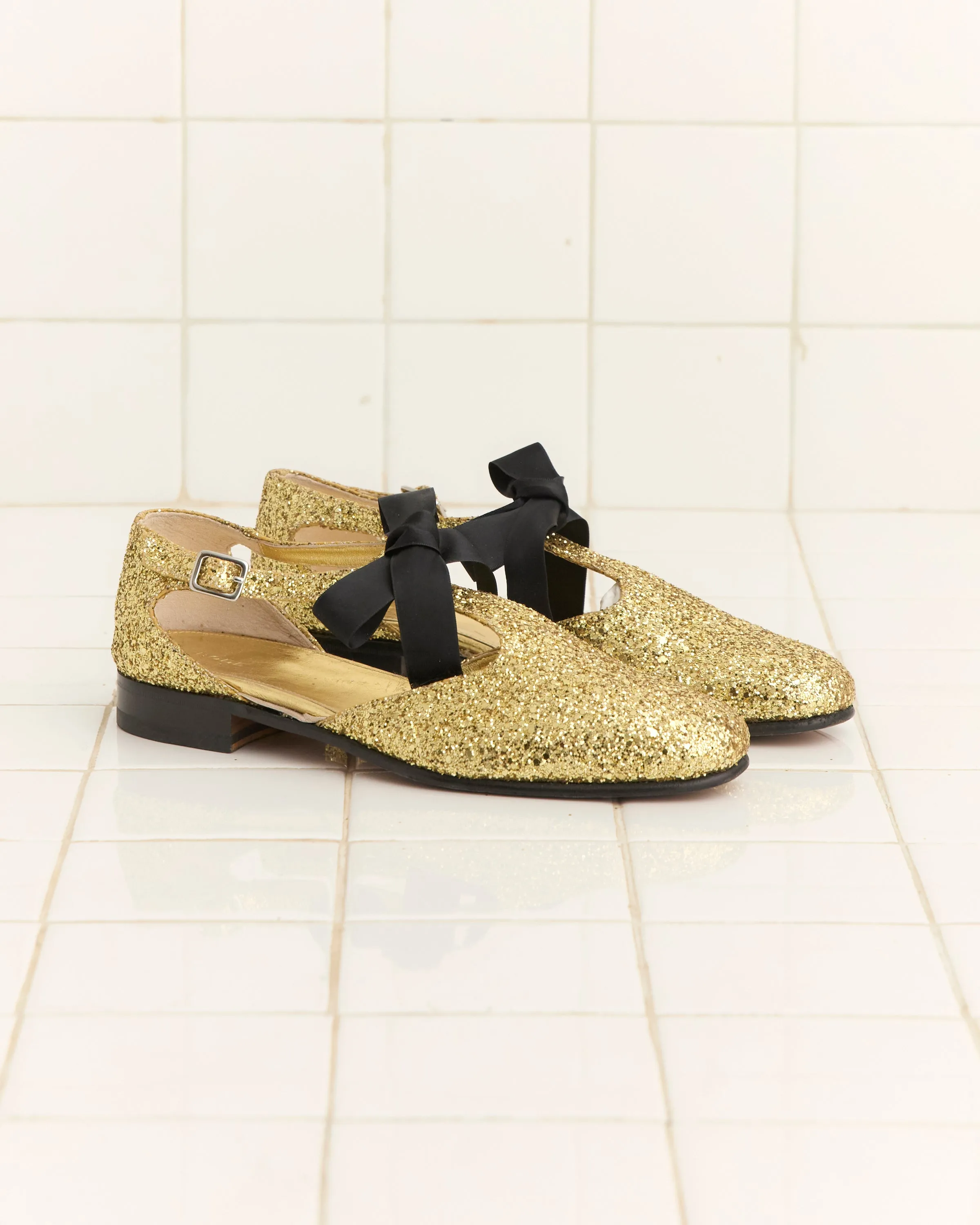 Glitter Theatre Shoes - Gold