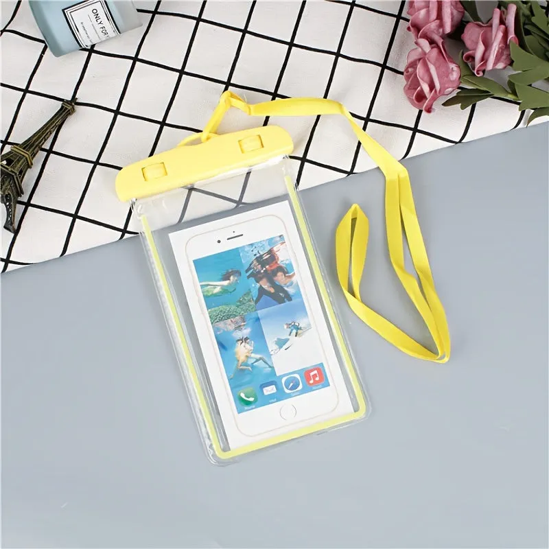 Glow-in-the-Dark Waterproof Phone Pouch for Swimming and Diving - Universal Sealed Dry Bag for Mobile Phones