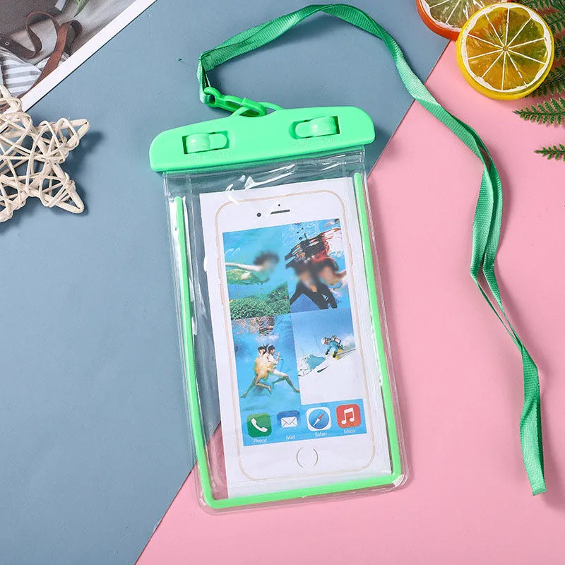 Glow-in-the-Dark Waterproof Phone Pouch for Swimming and Diving - Universal Sealed Dry Bag for Mobile Phones