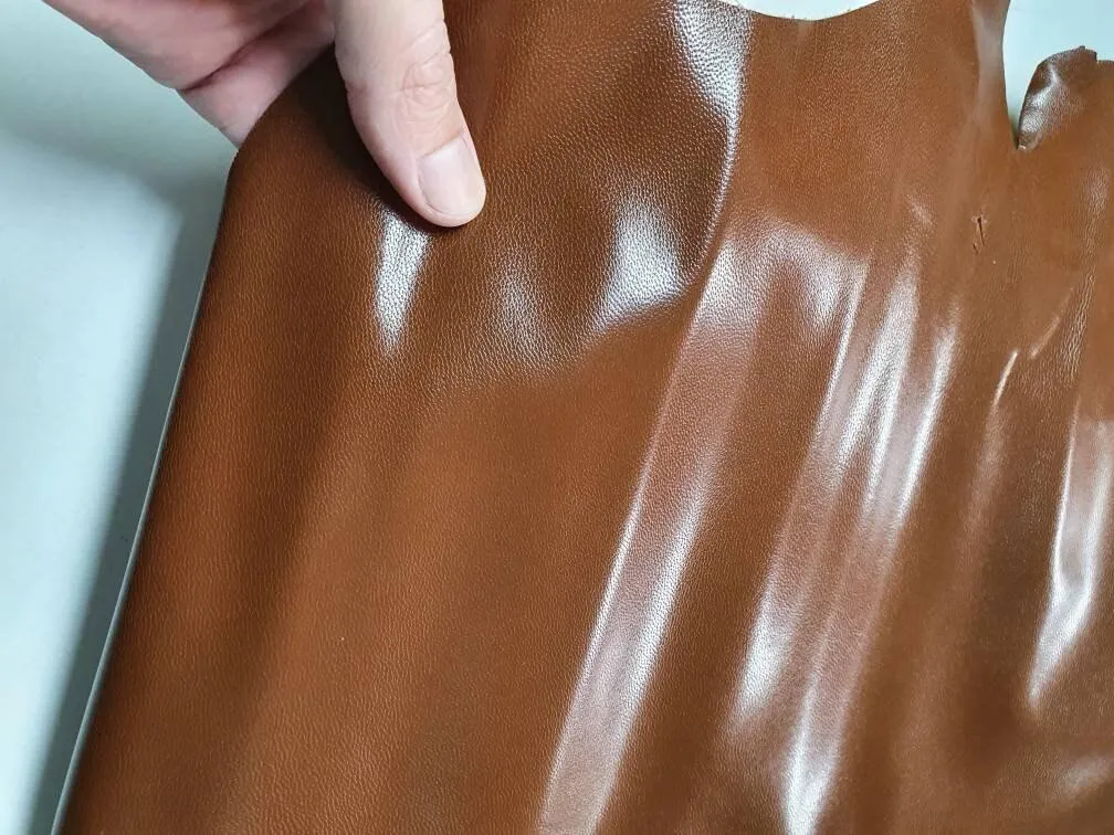 Goat skin glazed lining, Genuine goat hide thin finished leather thick 0,7mm( 1 1/2 oz)