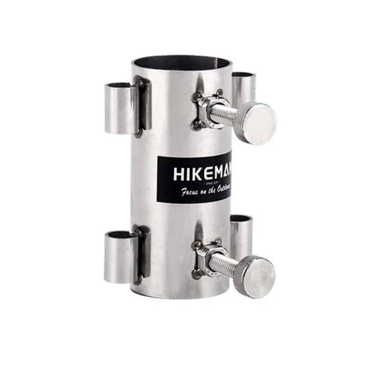 HIKEMAN Enlarged Aperture Outdoor Camping Canopy Pole Holder, Style: Stainless Steel (Silver)