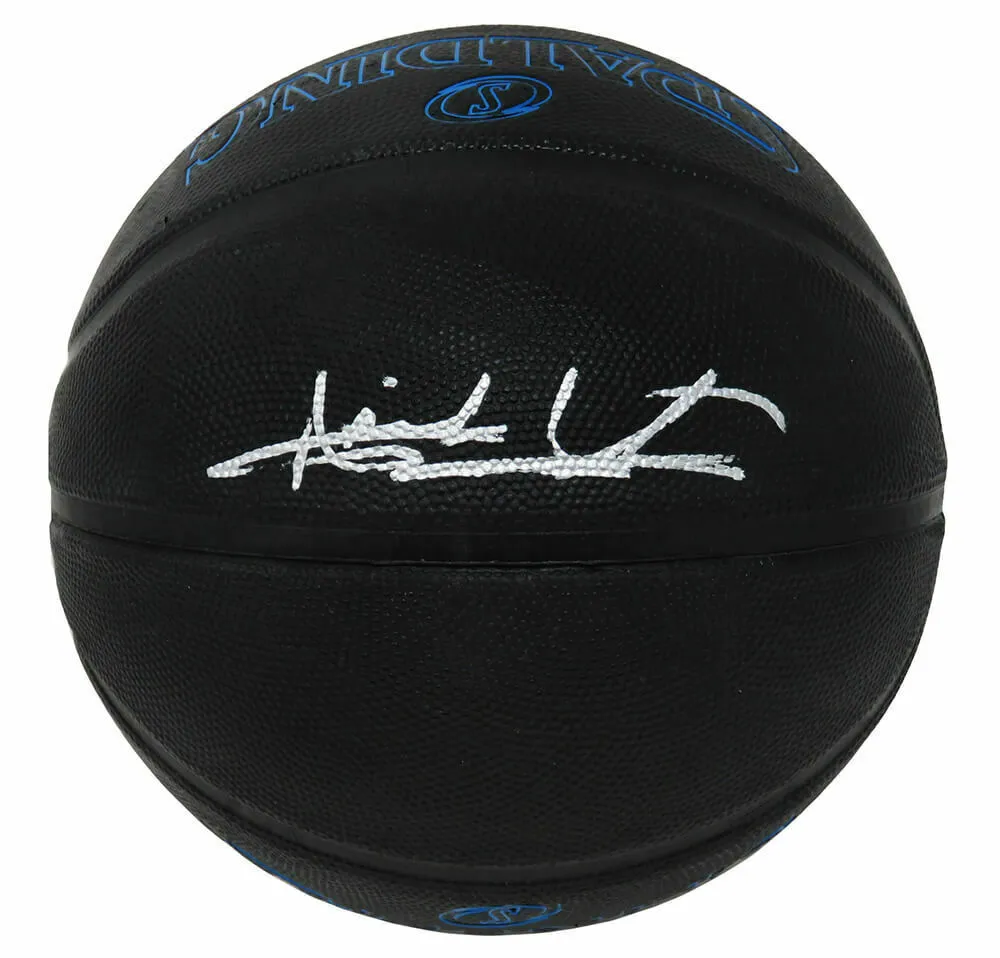 Isiah Thomas Detroit Pistons Signed Spalding Phanton Black With Blue NBA Basketball (SCHWARTZ)