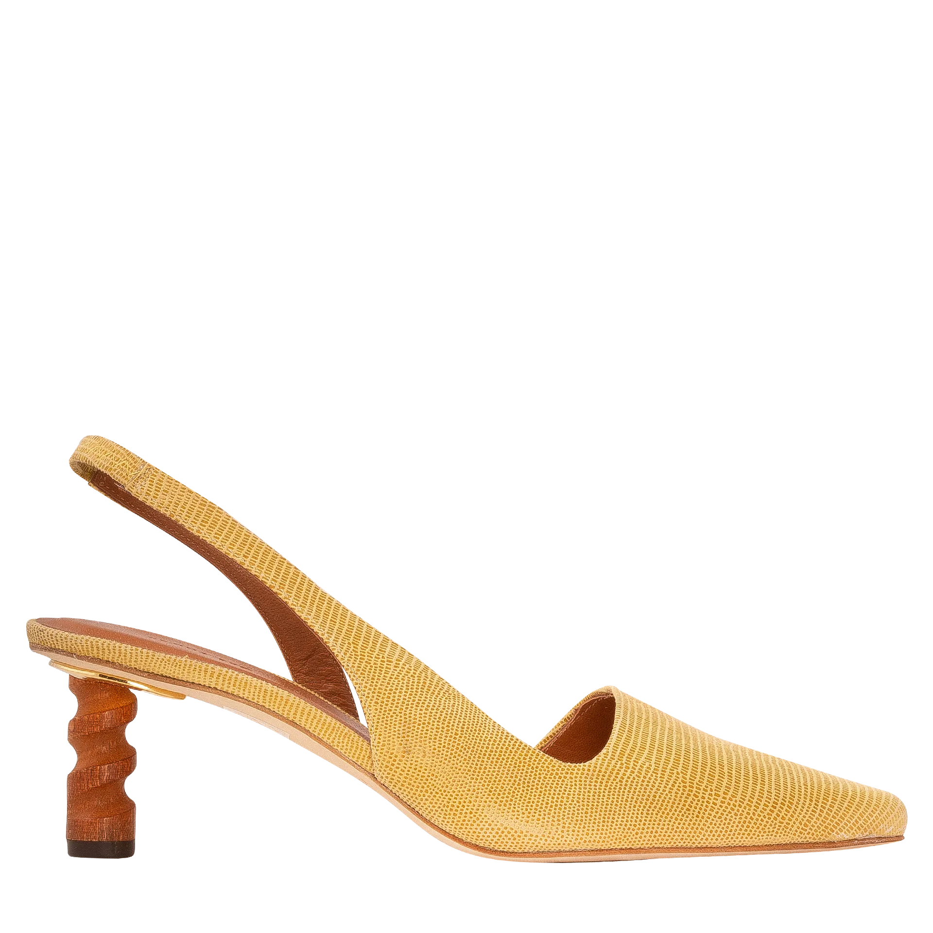 Joan Slingback Leather Emboss Lemon