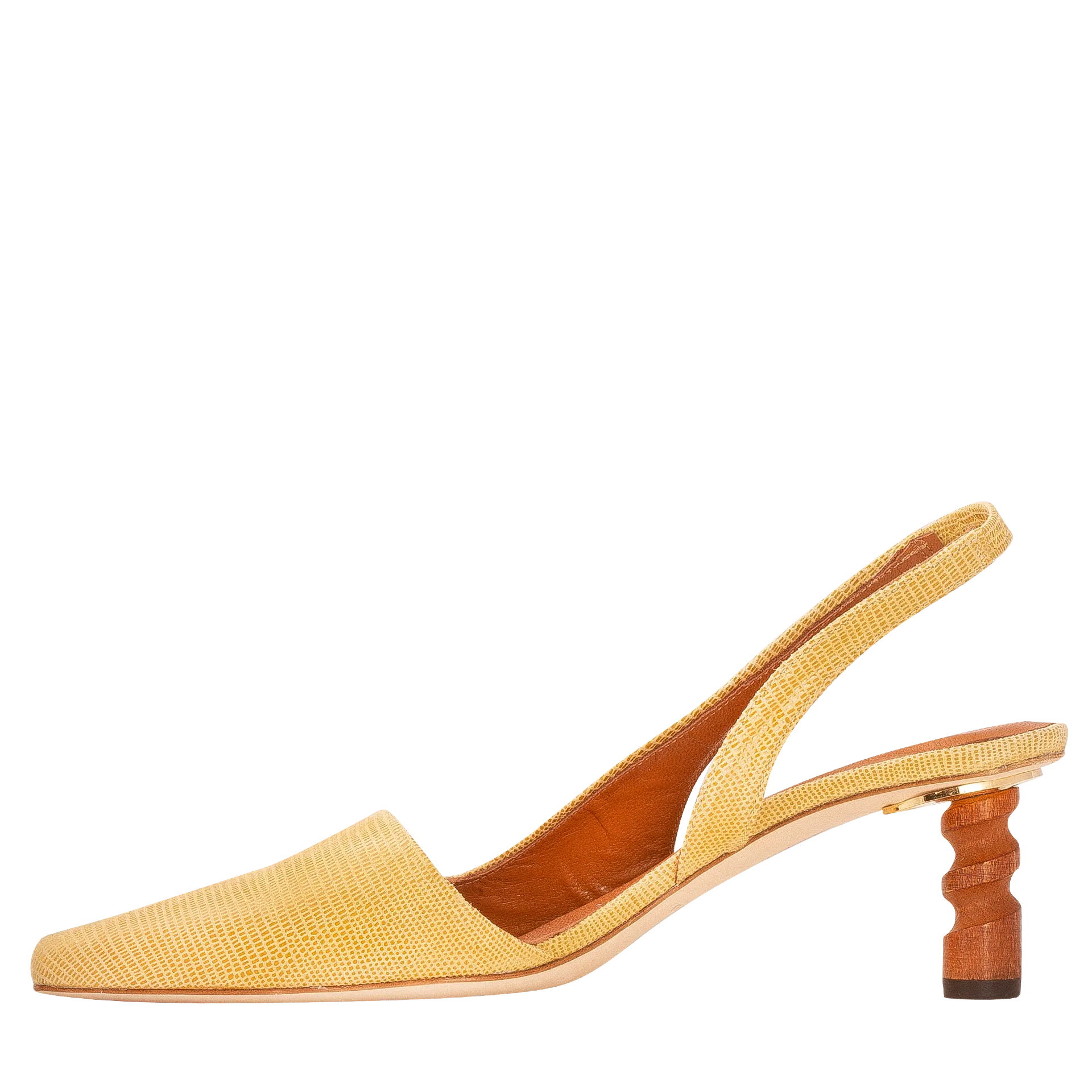 Joan Slingback Leather Emboss Lemon