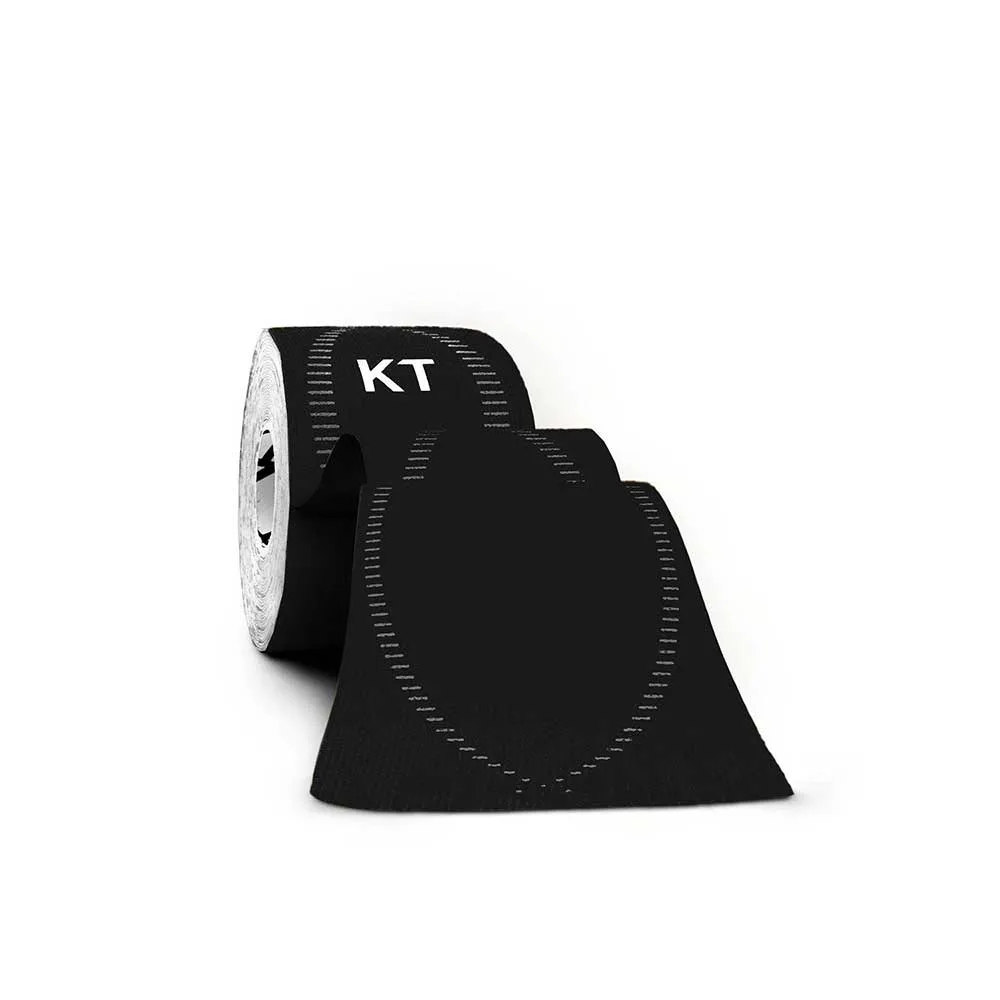 KT Tape 9003195 Pro, Synthetic, 20 Pre-Cut 2" x 10" Strips, Jet Black. Box of 1