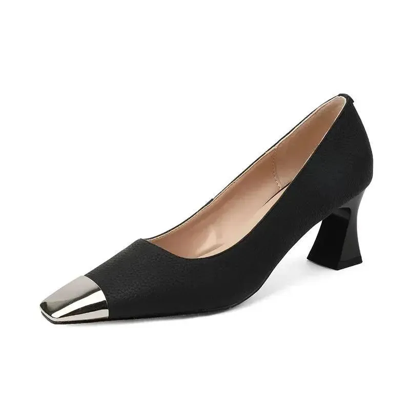 Ladies High Heel Leather Pumps Shoes