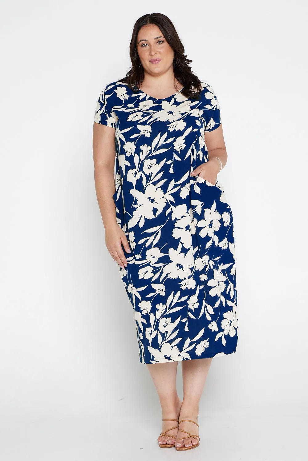 Liliana Dress - Navy/White Floral