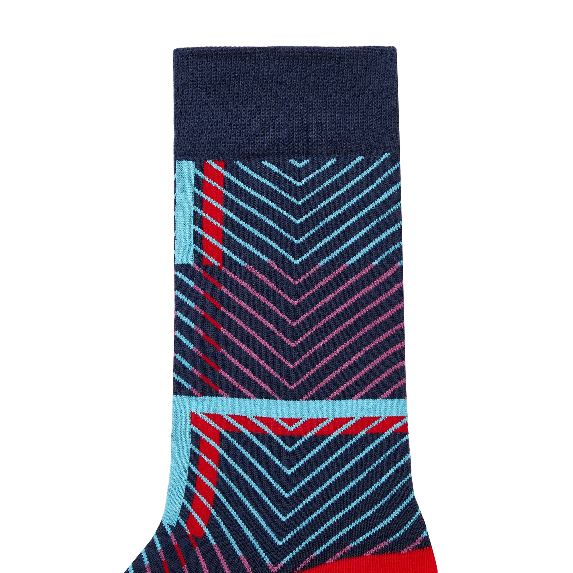 Lines Printed Crew Length Socks