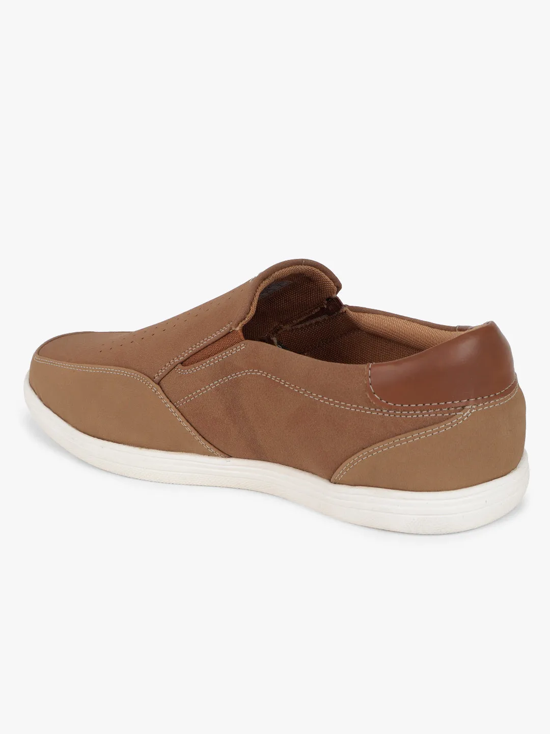 Men Slip-on Solid Tan Casual Shoes