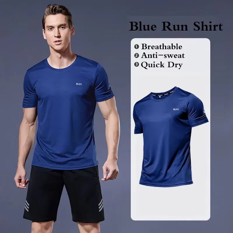 Men'S Running T-Shirts, Quick Dry Sport T-Shirts, Fitness Gym Running Shirts, Soccer Shirts Men'S Jersey Sportswear Gym Clothing