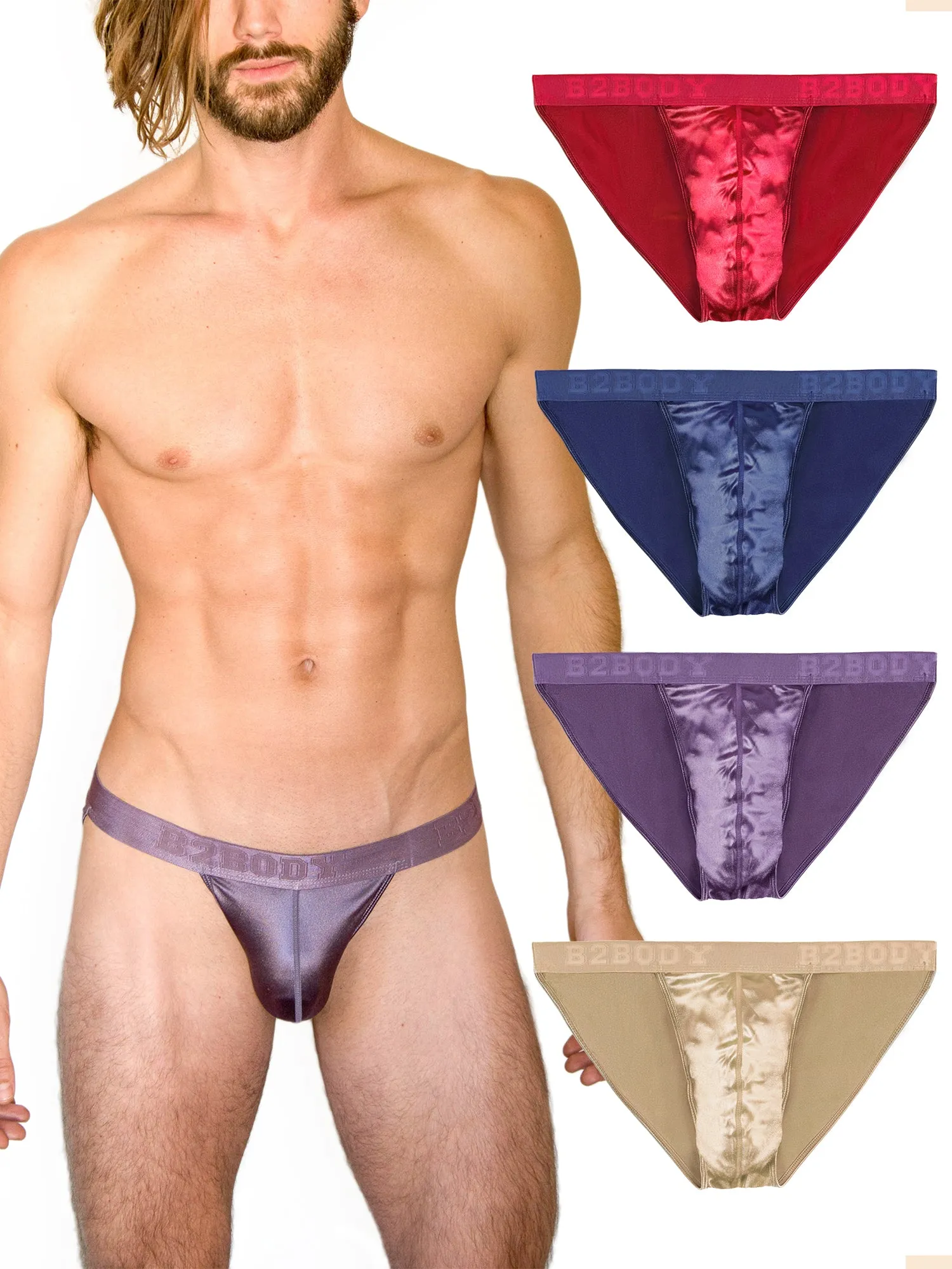 Mens Silky Sexy Satin Sport Bikini Small to 4XL Multi- Pack