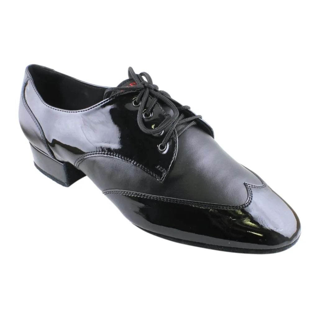 Men's Smooth Dance Shoes, 1114 Pino, Black Patent Leather & Leather