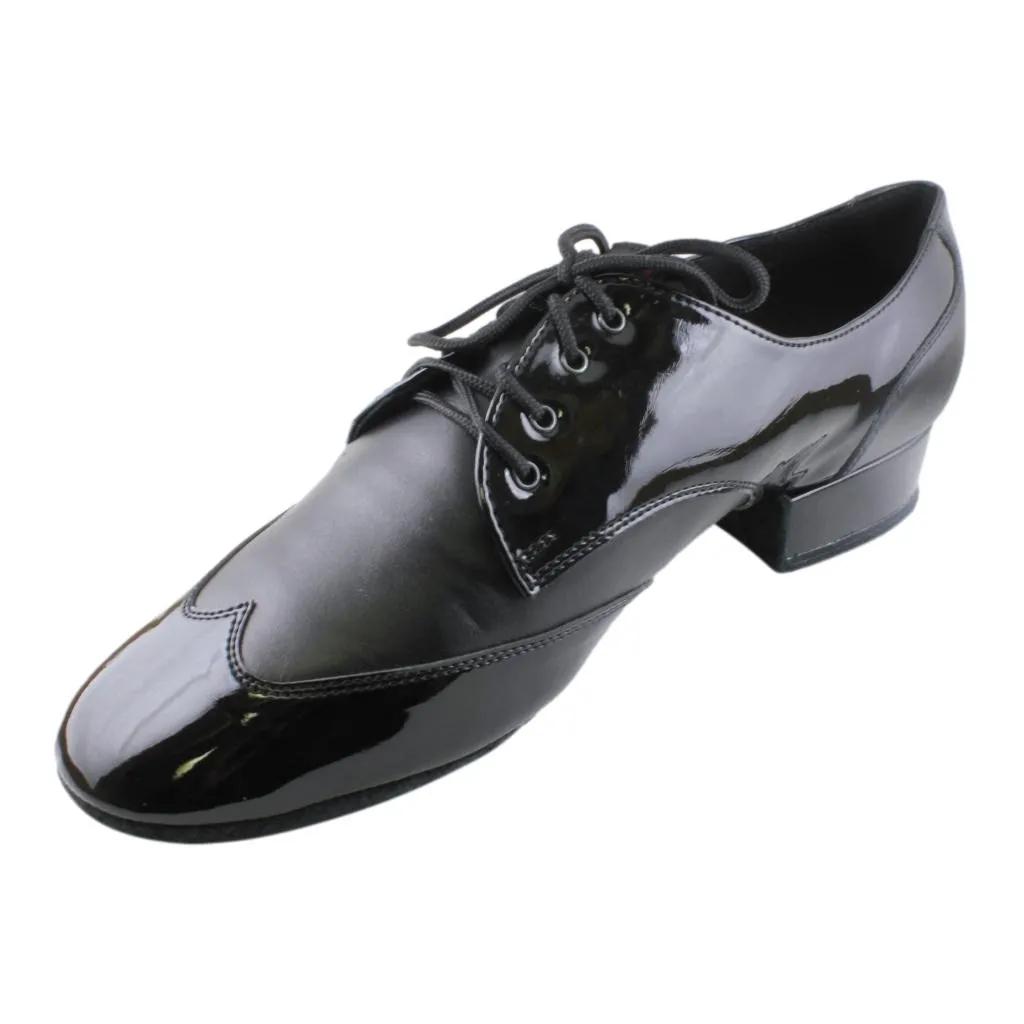 Men's Smooth Dance Shoes, 1114 Pino, Black Patent Leather & Leather