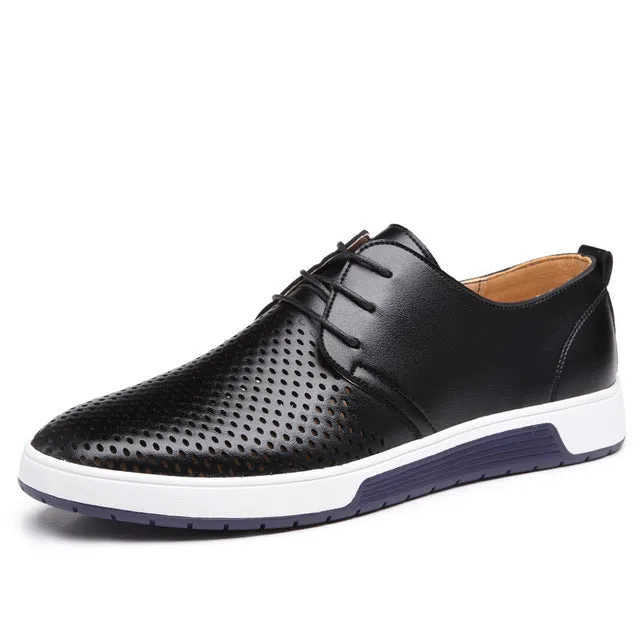 Merkmak Men Casual Summer Leather Shoes