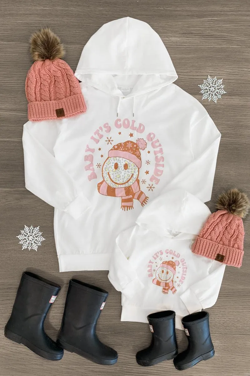 Mom & Me - "Baby It's Cold Outside" White Hoodie