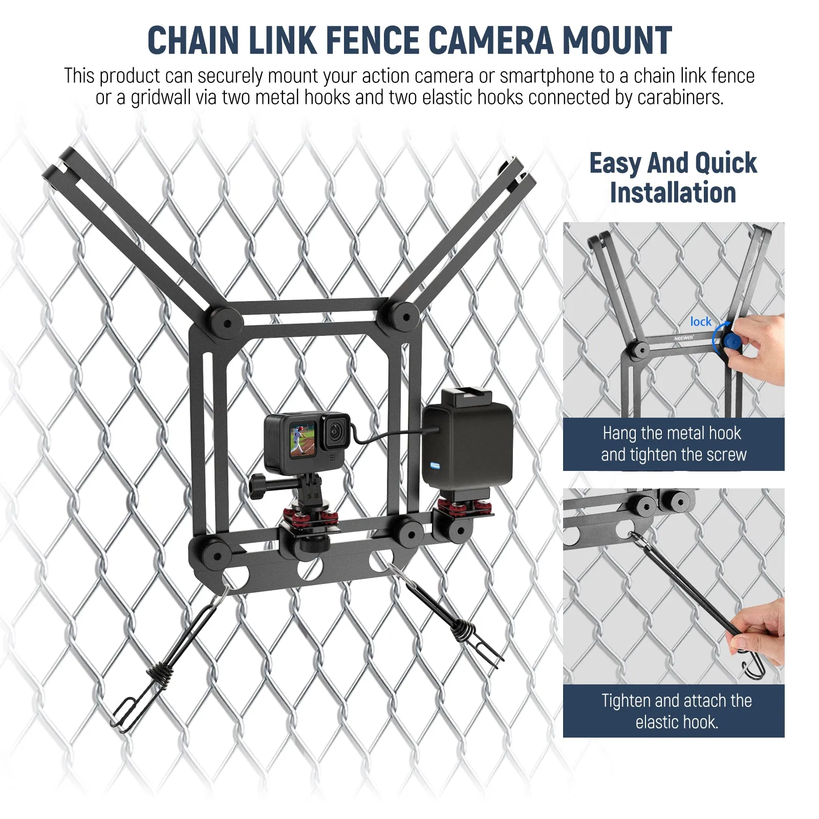 NEEWER PA022 Fence Mount for Action Camera