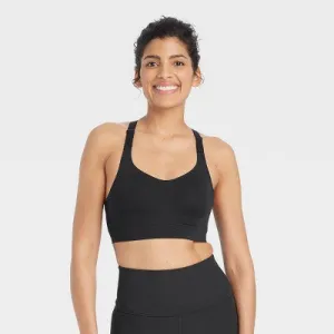 New - Women's Sculpt High Support Embossed Sports Bra - All In Motion Black XS