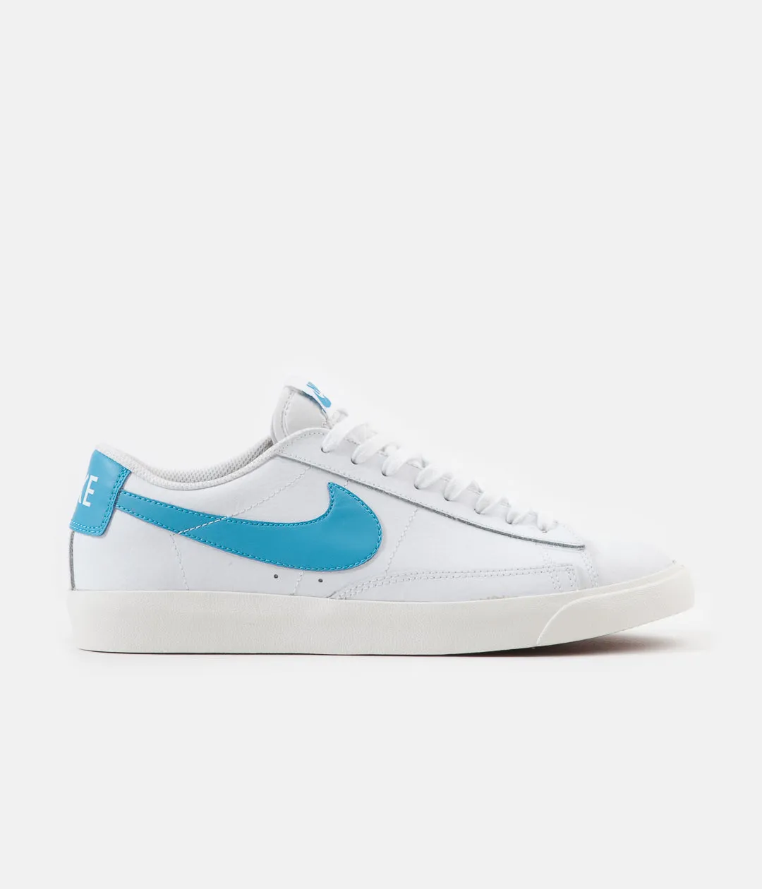 Nike Blazer Low Leather Shoes - White / Laser Blue - Sail