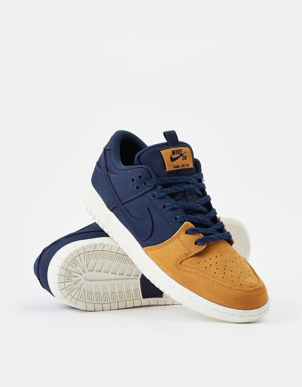 Nike SB Dunk Low Pro Premium Skate Shoes - Midnight Navy/Midnight Navy-Desert