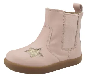 Old Soles Girl's 5060 Local Star Leather Slip On High Top Boot Sneaker - Powder Pink/Glam Gold