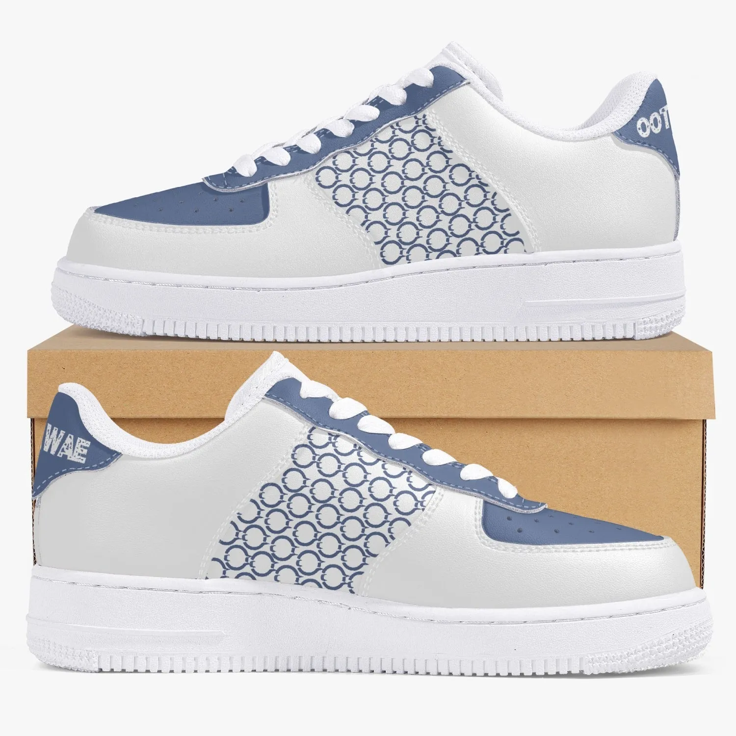 OOTAMAWAE Original Brand Low-Top Leather Sports Sneakers AIR Blue