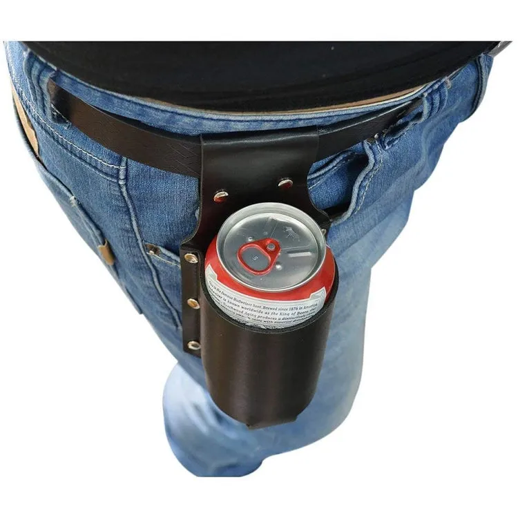 Outdoor Hanging Waist Cans Beverage Beer Bottle Holster(Brown)