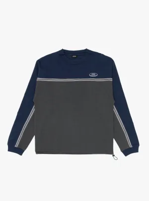 Oval Logo Line Top Navy & Charcoal