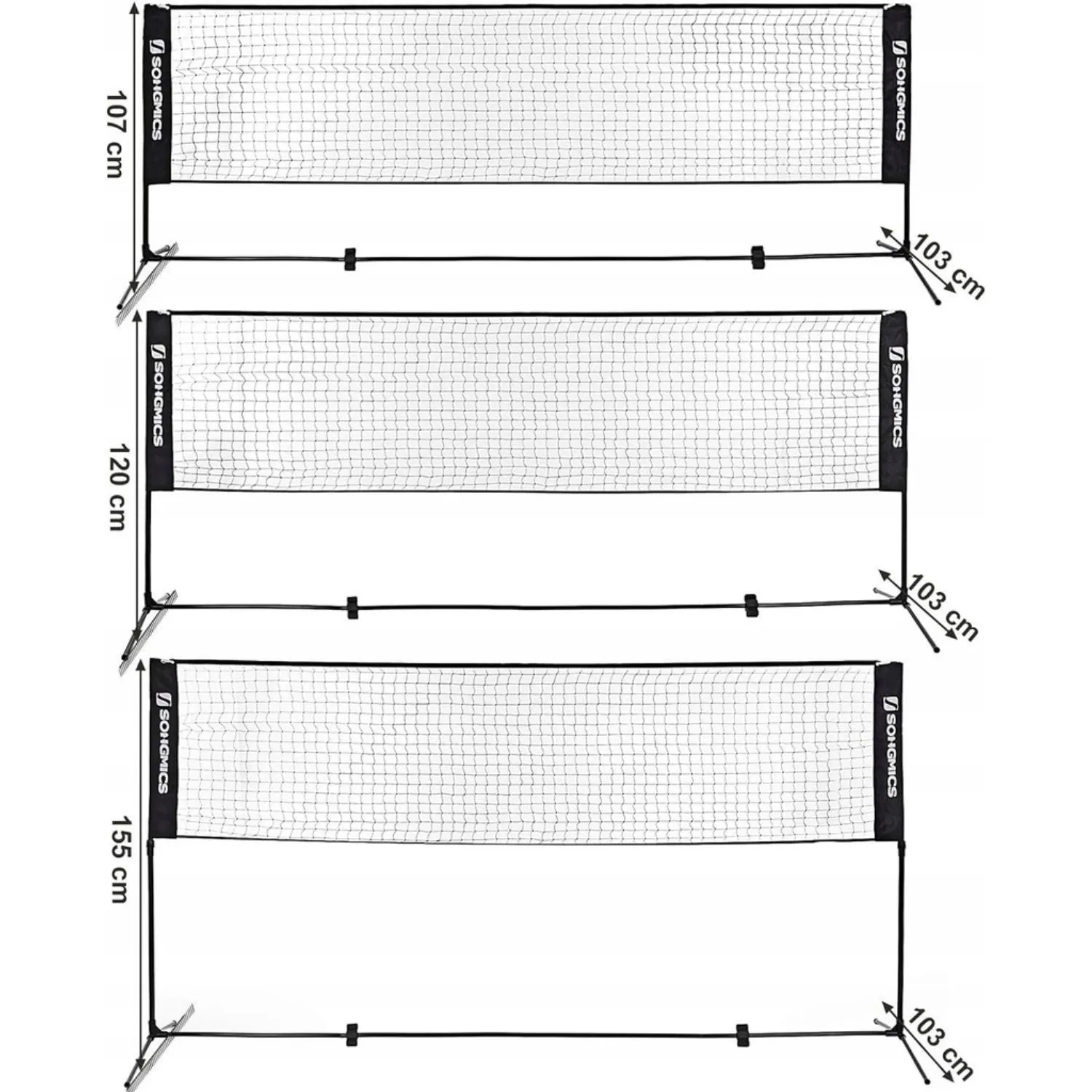 Portable Adjustable Badminton Tennis Volleyball Net - SONGMICS