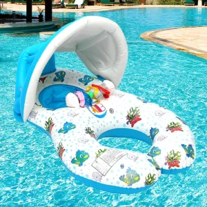 Portable Baby Pool Float with Sunshade