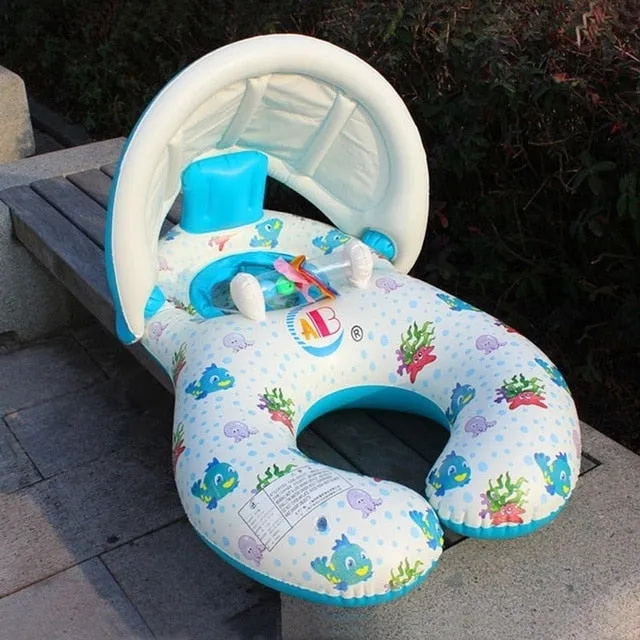 Portable Baby Pool Float with Sunshade