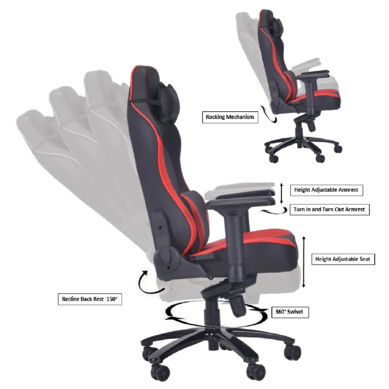 PRO-X SERIES/ 7904 GAMING CHAIR (BLACK & RED)