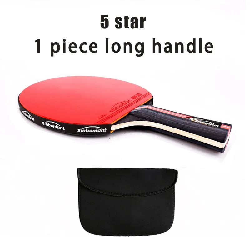 Professional Tennis Table Racket Short Long Handle Carbon Blade Rubber