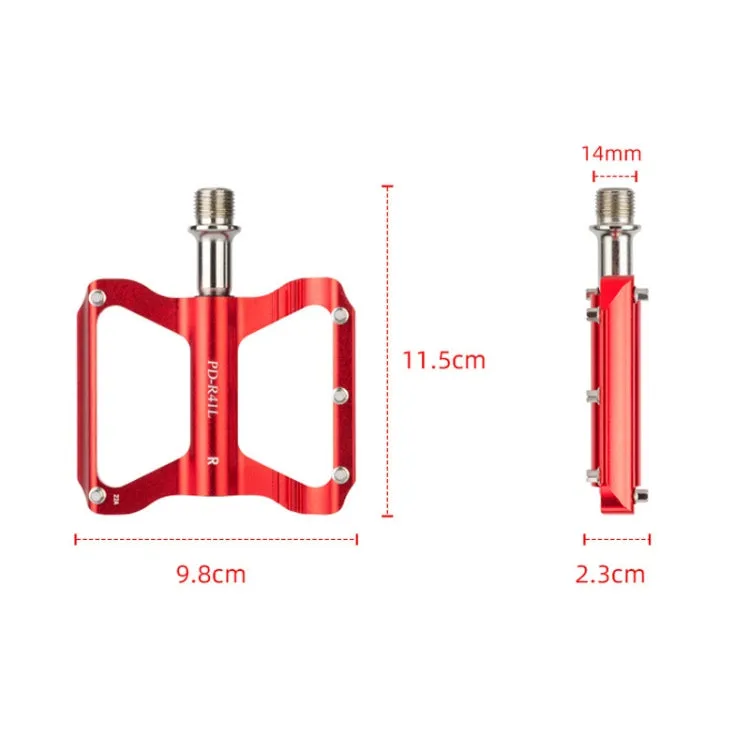 PROMEND PD-R41L 1pair Bicycle Aluminum Alloy Perrin Bearing Pedals(Red)