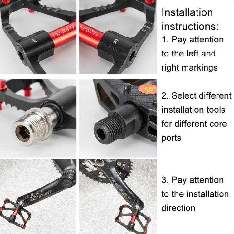 PROMEND PD-R41L 1pair Bicycle Aluminum Alloy Perrin Bearing Pedals(Red)