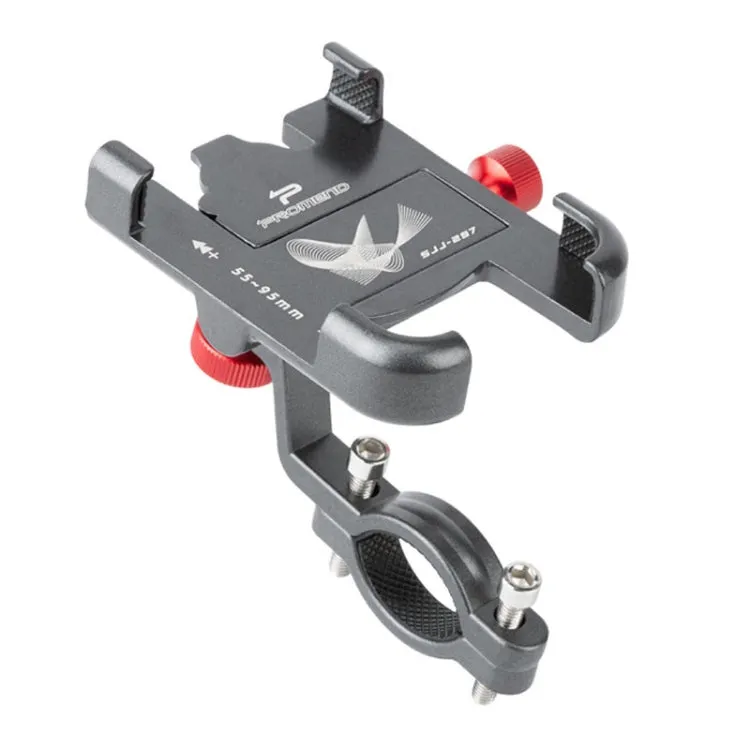 PROMEND SJJ-297 Aluminum Alloy Rotation Adjustable Bicycle Mobile Phone Bracket(Titanium)