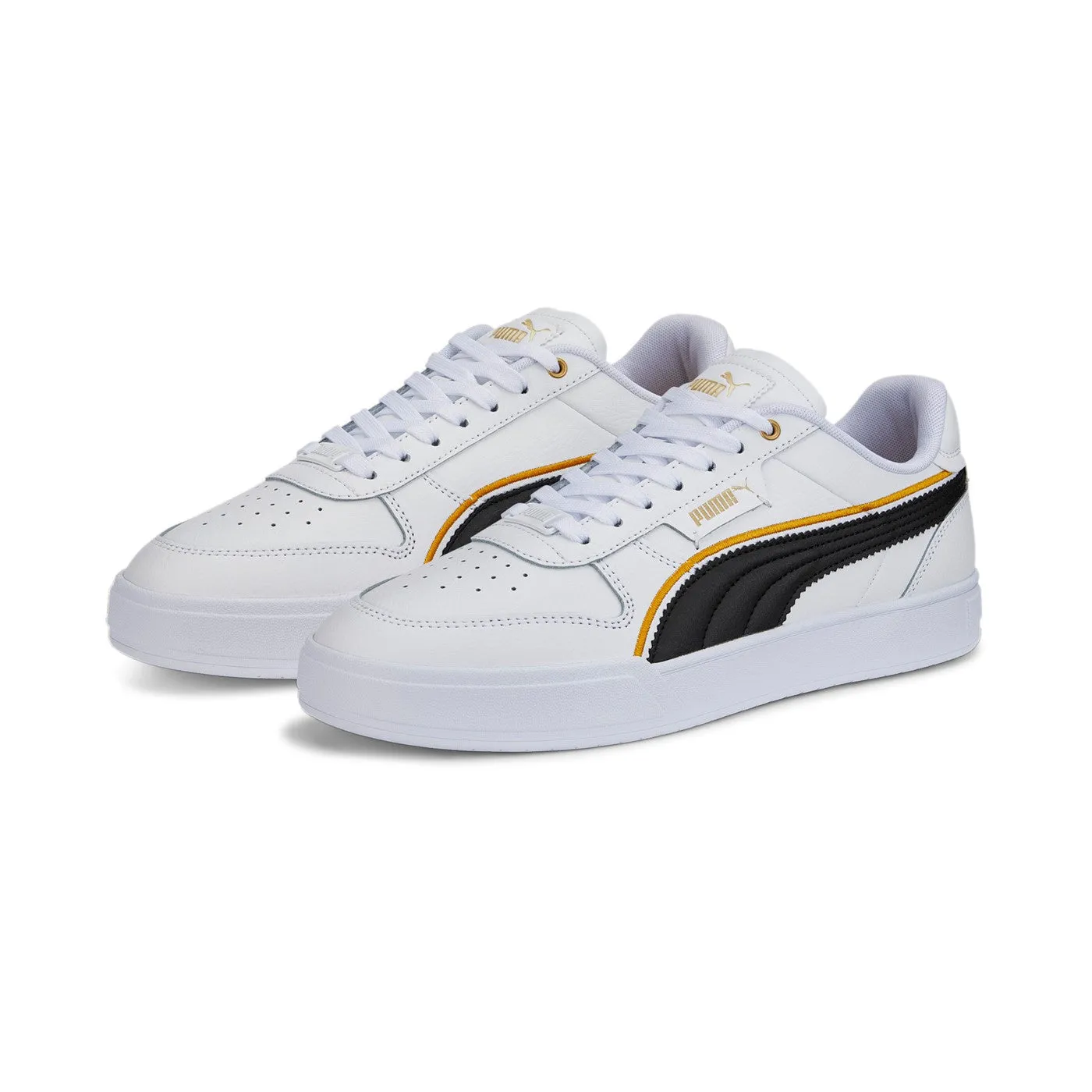 Puma scarpa sneakers da uomo Caven Dime FC 386380 01 bianco-nero-oro