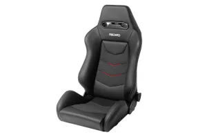 Recaro Speed V Driver Seat | Black Leather/Red Suede Accent (rec7227110.1.3169)