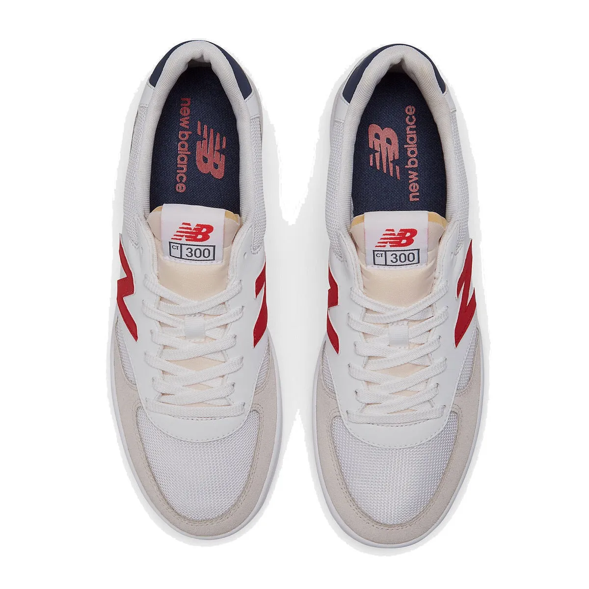 Scarpe Uomo NEW BALANCE Sneakers 300 in Mesh e Suede colore White Red e Navy