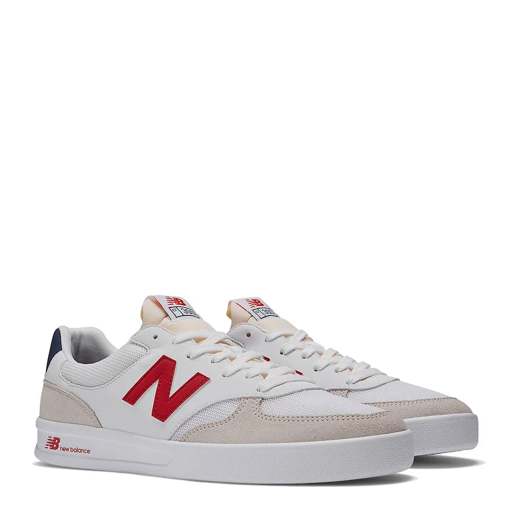 Scarpe Uomo NEW BALANCE Sneakers 300 in Mesh e Suede colore White Red e Navy