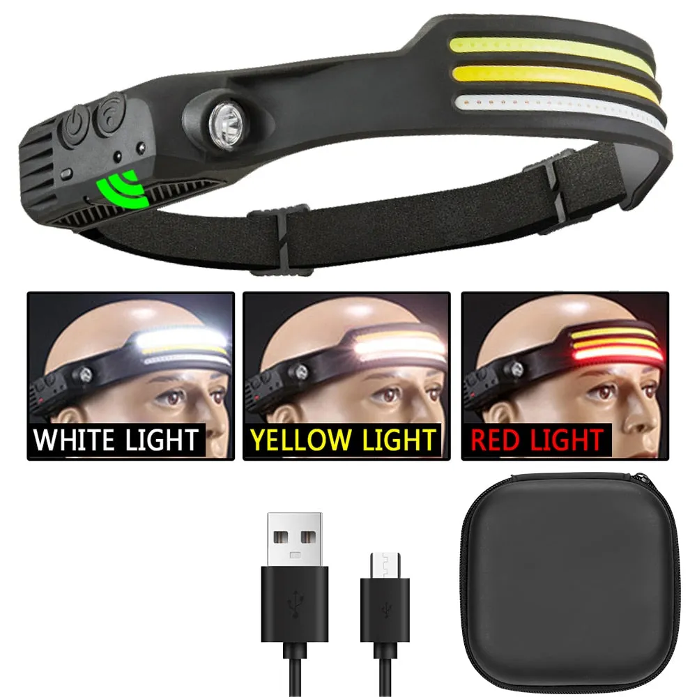 Sensor Headlamp COB LED Head Lamp