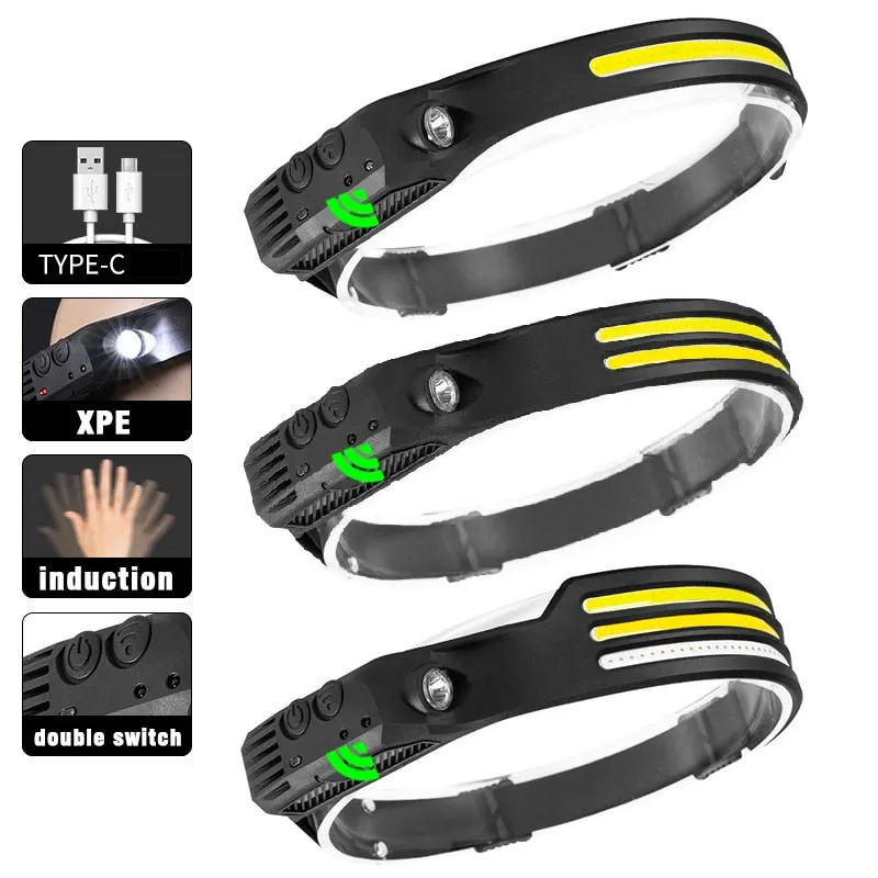 Sensor Headlamp COB LED Head Lamp