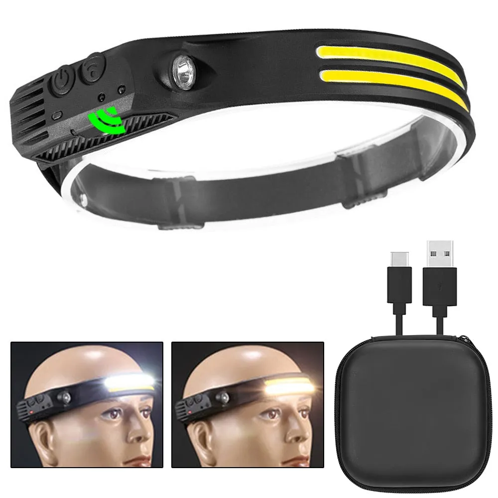 Sensor Headlamp COB LED Head Lamp