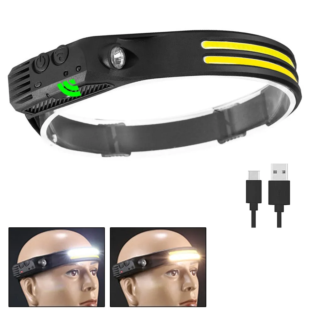 Sensor Headlamp COB LED Head Lamp