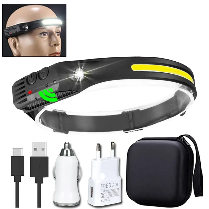 Sensor Headlamp COB LED Head Lamp