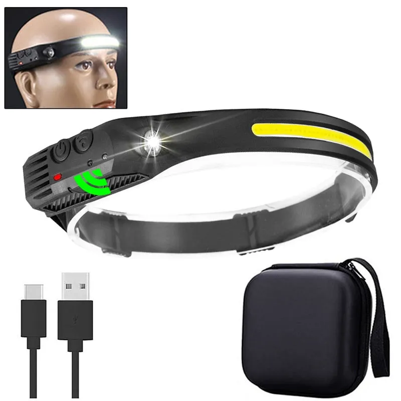 Sensor Headlamp COB LED Head Lamp