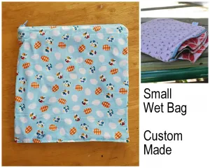 Small Waterproof Zip Pouch / Wet Bag - Custom Made.